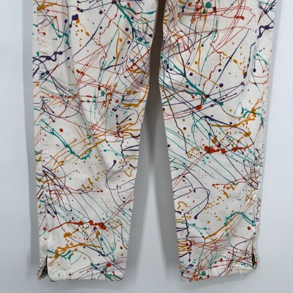 Vintage Esprit Sport 80s 90s Splatter Paint Pants High Waist Tapered Leg 7/8 - Picture 6 of 12